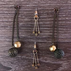 Sassy, brassy 2pc earring set